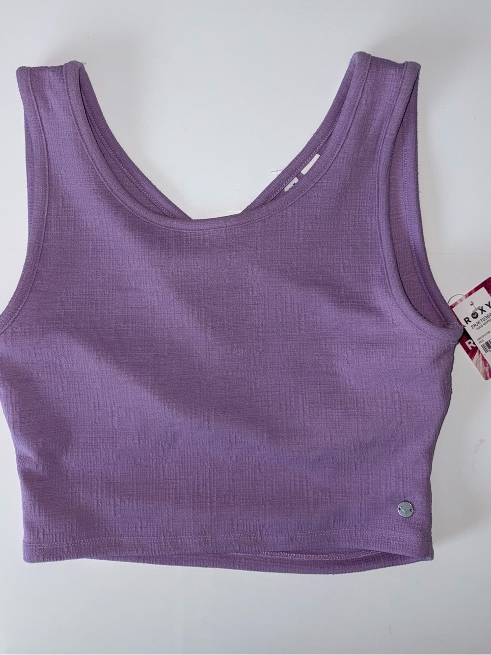 Roxy Lavender Crop Tank Top Textured Stretch NWT M